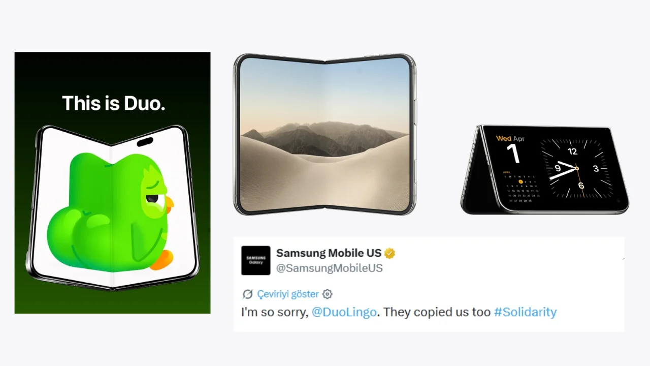 Katlanabilir iPhone Sosyal Medyayı Karıştırdı: Samsung ve Duolingo'dan Apple'a Gönderme